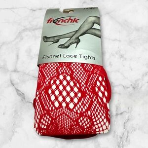 Frenchic red fishnet lace tights size 3X/4X NEW